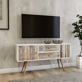 Hanah Home Soporte de TV Odense Blanco y Nogal